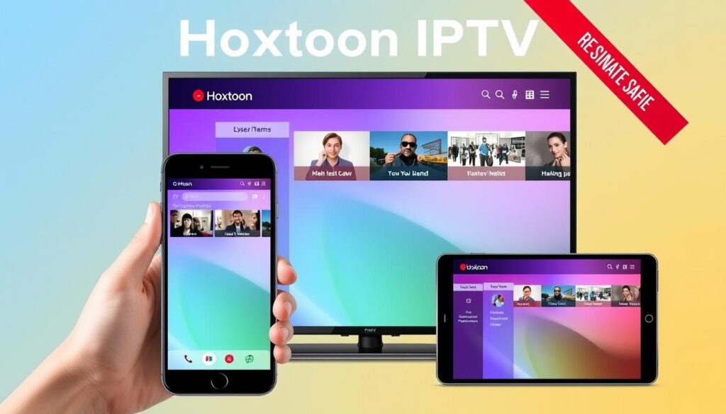 Generate an image of Hoxtoon IPTV's user interface, showcasing its user-friendly design.
