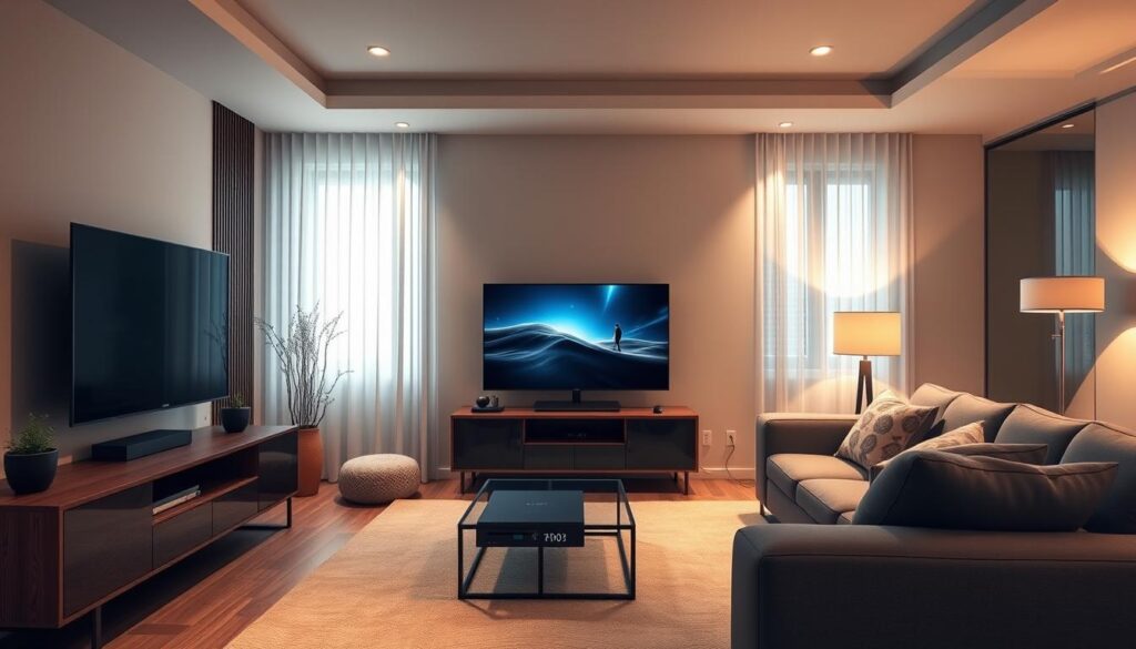 Generate an image of a set-top box connected to a TV