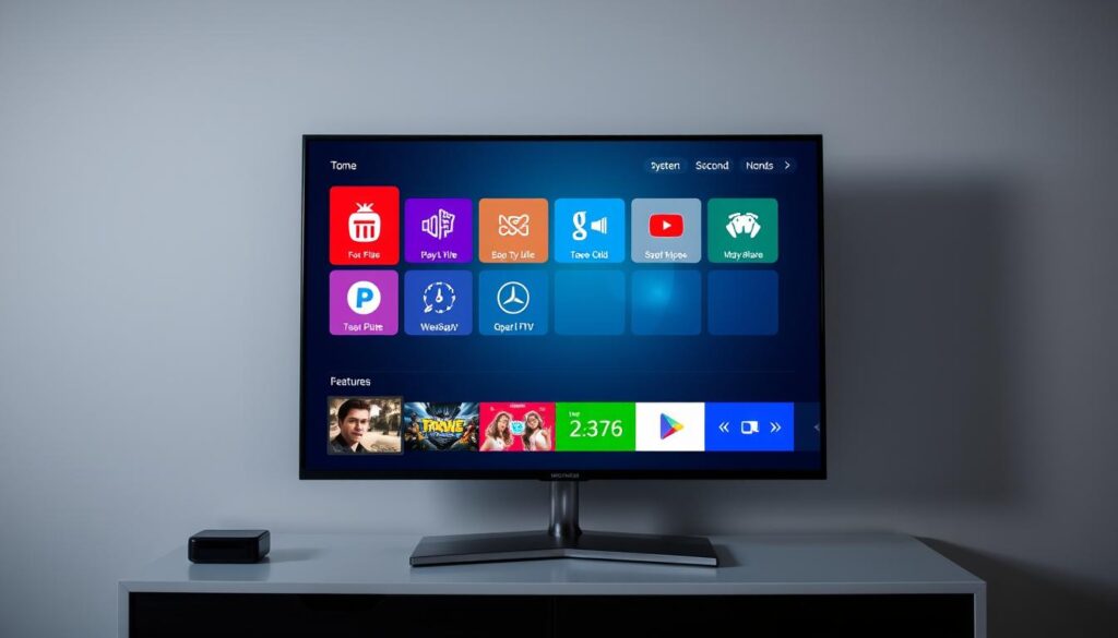 Generate an image of the Bunnystream IPTV interface on a screen.