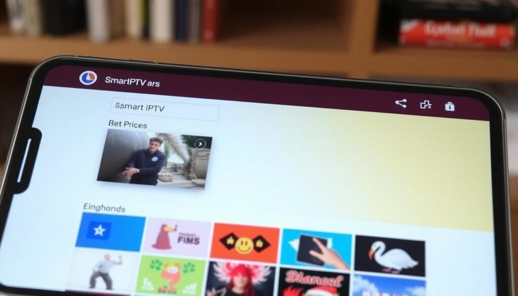 Generate an image of the GSE Smart IPTV app interface on an Android device Generate an image of the GSE Smart IPTV app interface on an Android device