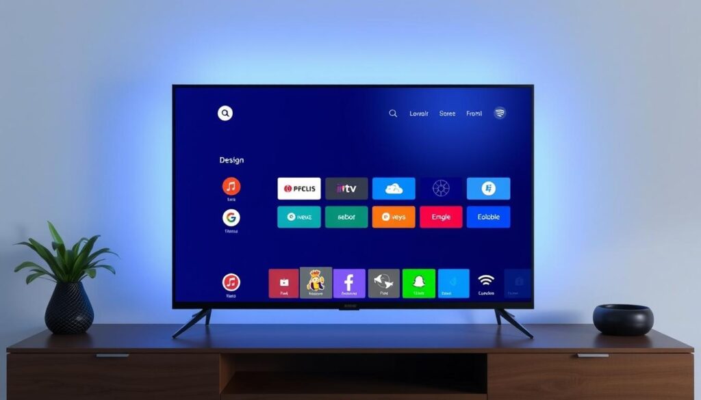 Generate an image of the TiviMate IPTV Player interface on an Android TV screen Generate an image of the TiviMate IPTV Player interface on an Android TV screen