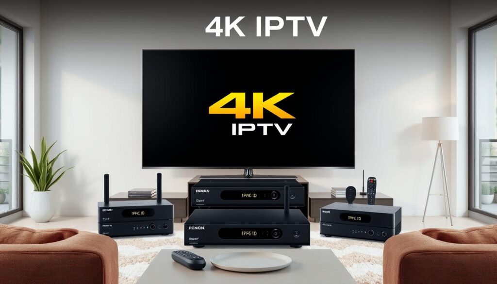 Generate an image representing 4K IPTV technology
