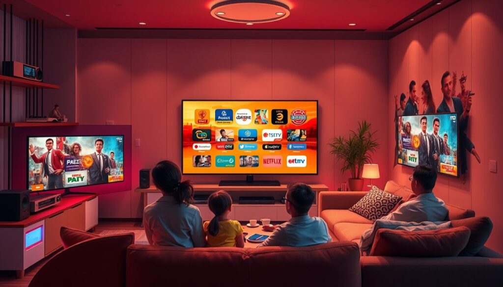 Generate an image representing IPTV Golden's innovative television service