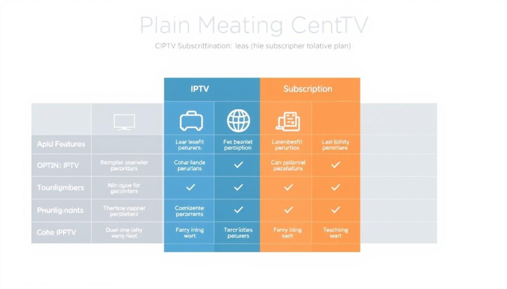 Generate an image representing IPTV subscription plans comparison