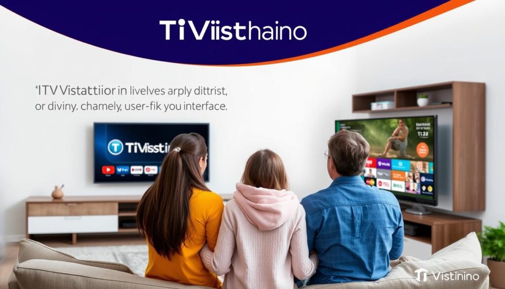 Generate an image representing TiVistation's IPTV service, showcasing its channel offerings and user experience.