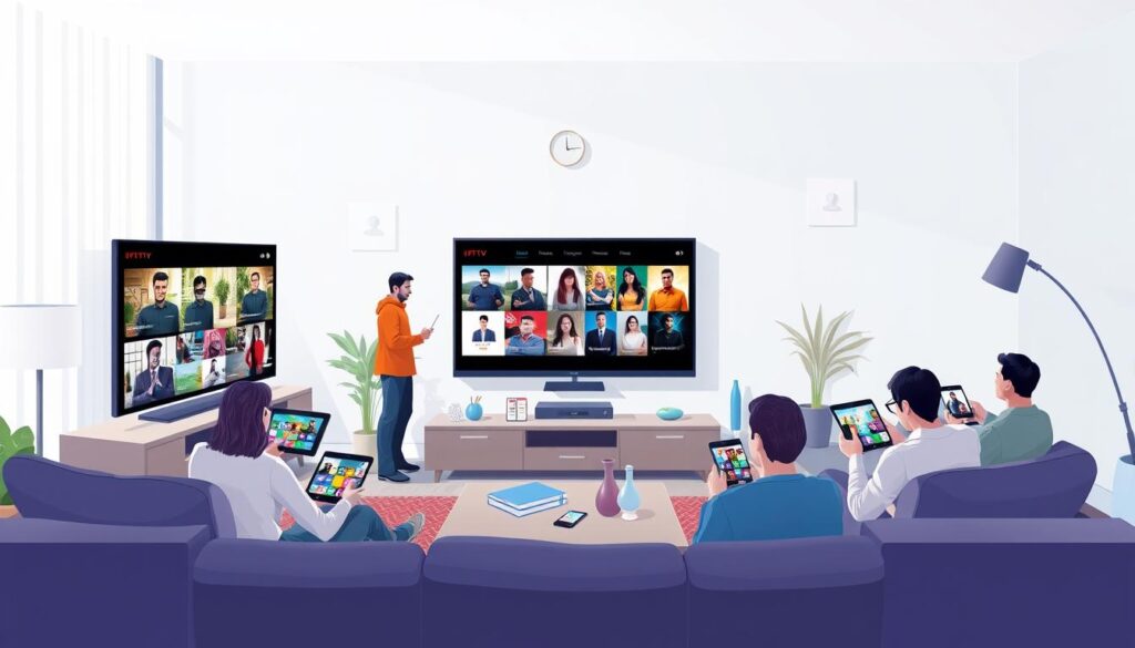 Generate an image representing Video-on-Demand through IPTV services.