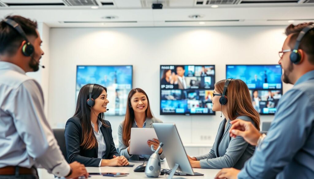 Generate an image representing reliable customer support for 4K IPTV services