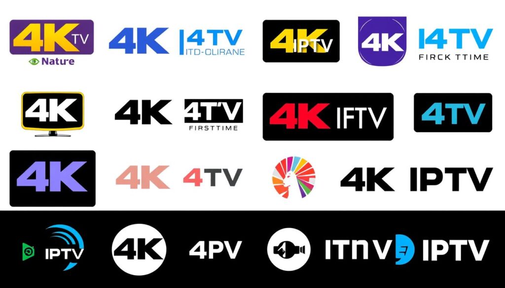 Image of various 4K IPTV services logos