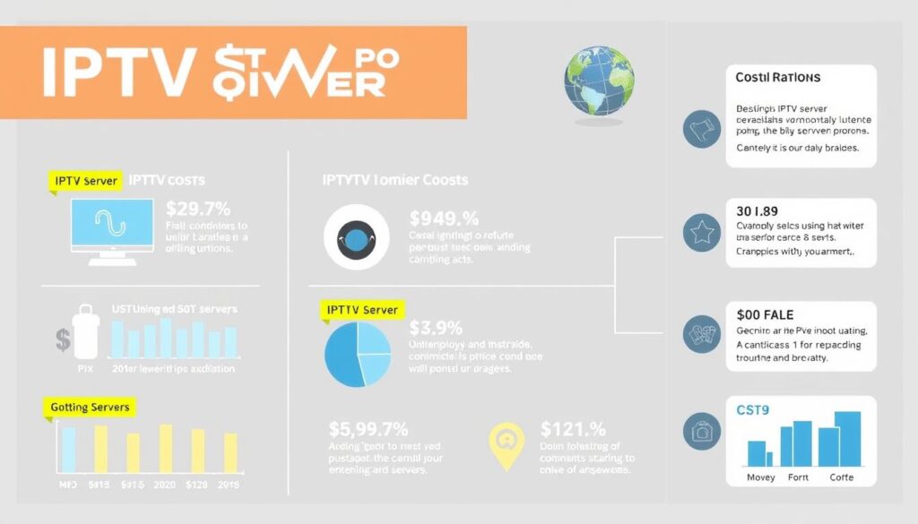 An infographic illustrating the breakdown of IPTV server costs
