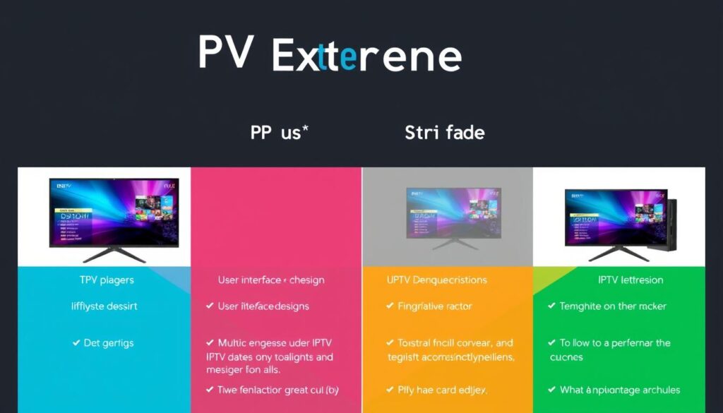 Generate an image comparing IPTV Extreme with other IPTV players