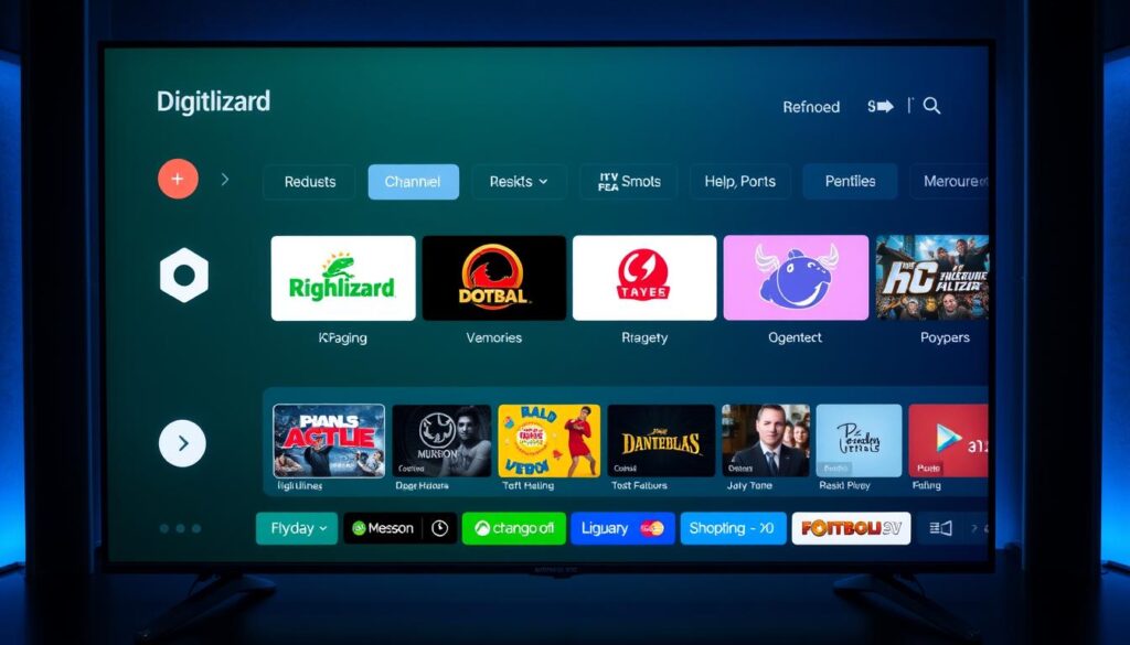 Generate an image of DigitaLizard IPTV's interface