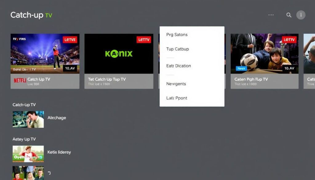 Generate an image of IPTV Geeks' EPG showing catch-up TV options Generate an image of IPTV Geeks' EPG showing catch-up TV options
