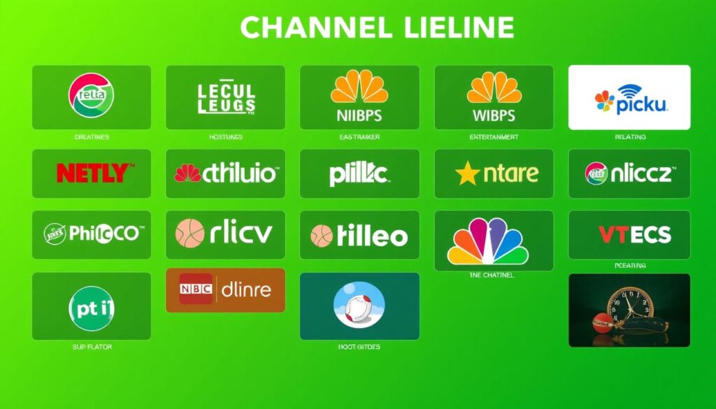 Generate an image of Philo's channel lineup.