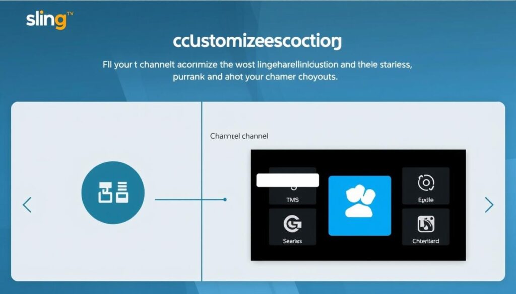 Generate an image of Sling TV's channel customization options