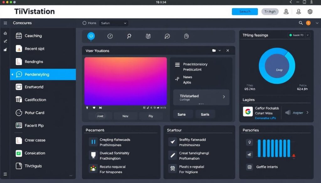 Generate an image of TiVistation's user interface.