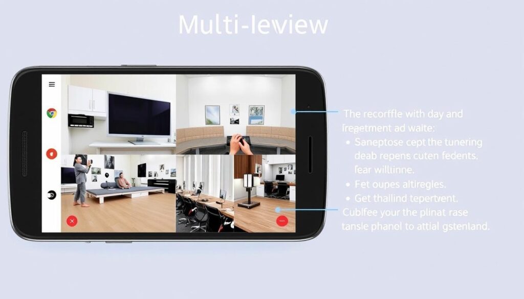 Generate an image of TiviMate's multi-view feature on an Android device.
