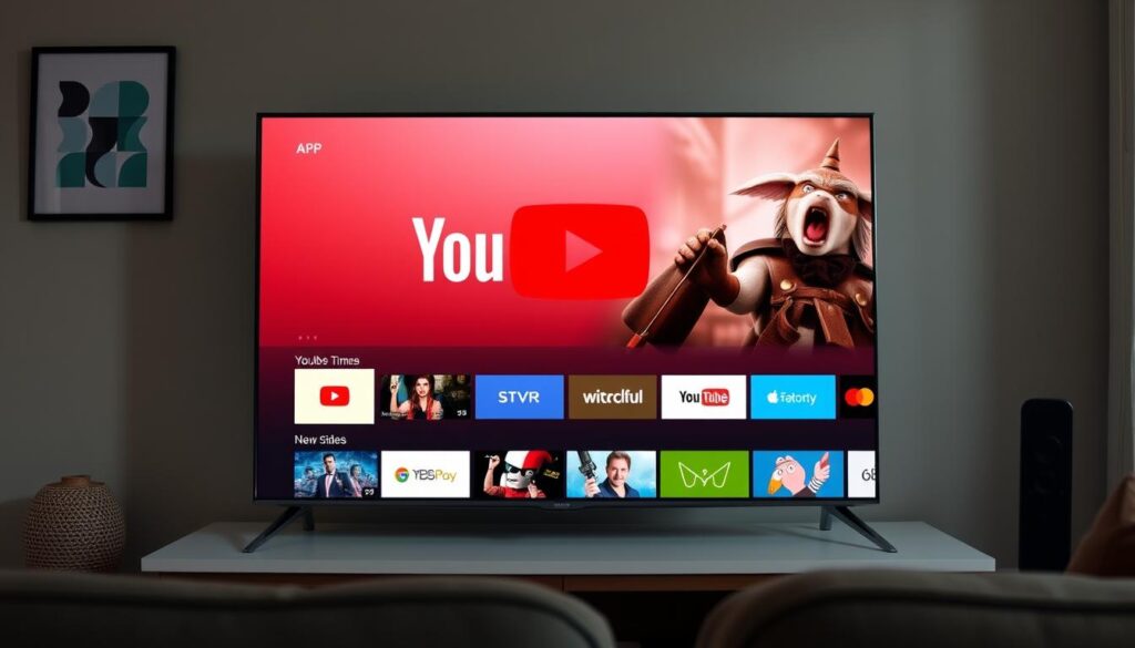 Generate an image of YouTube TV app on a streaming device