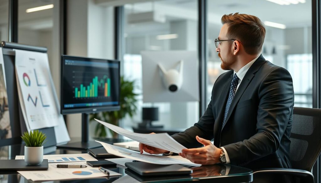 Generate an image of a Quebec-based entrepreneur setting up an IPTV reselling business Generate an image of a Quebec-based entrepreneur setting up an IPTV reselling business