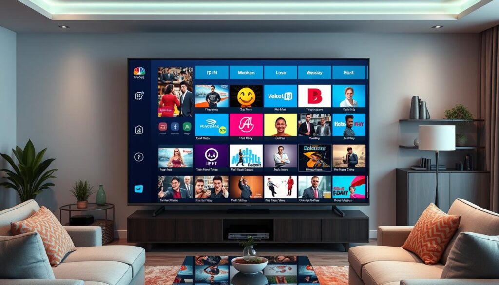 Generate an image of a TV screen displaying Extreme HD IPTV channels