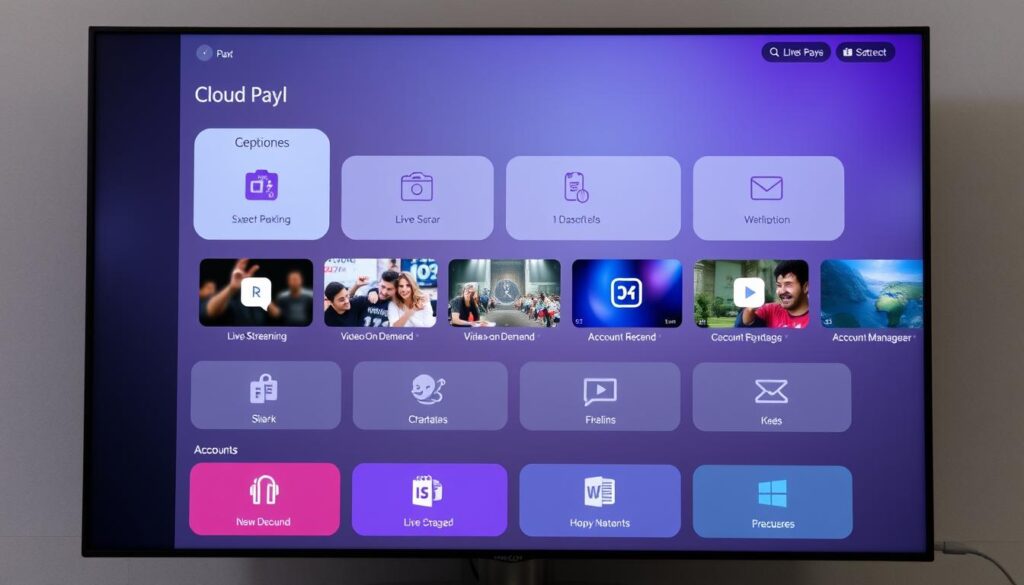 Generate an image of a cloud-based IPTV portal interface.