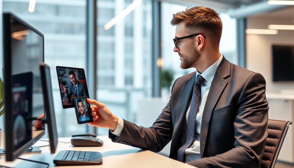 Generate an image of a person configuring Flix IPTV on their device