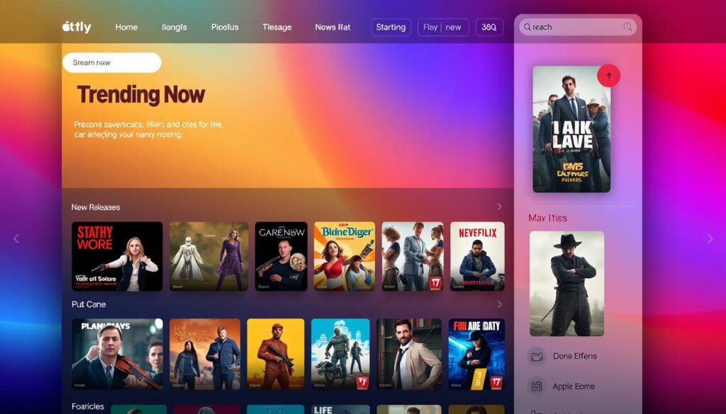 Generate an image of the HBO Max interface. Generate an image of the HBO Max interface.