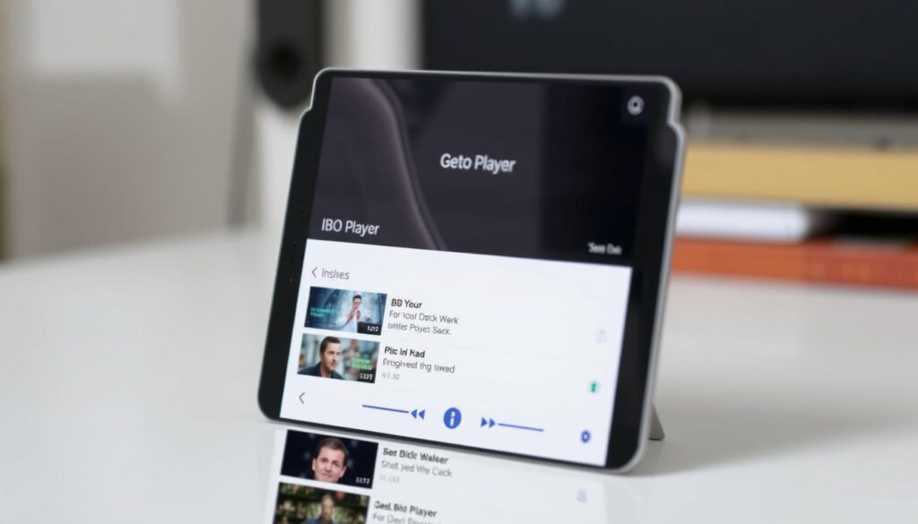 Generate an image of the IBO Player interface on an Android device