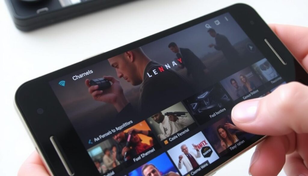 Generate an image of the IPTV Extreme interface on an Android device. Generate an image of the IPTV Extreme interface on an Android device.