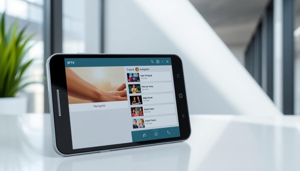 Generate an image of the IPTV Smart Xstream Player app interface on an Android device.