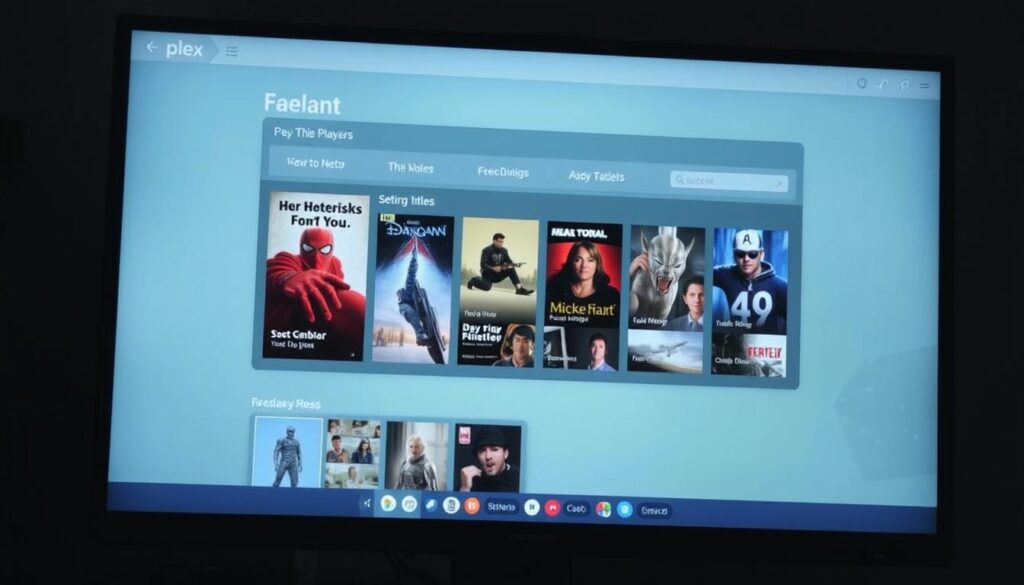 Generate an image of the Plex media player on a computer screen. Generate an image of the Plex media player on a computer screen.