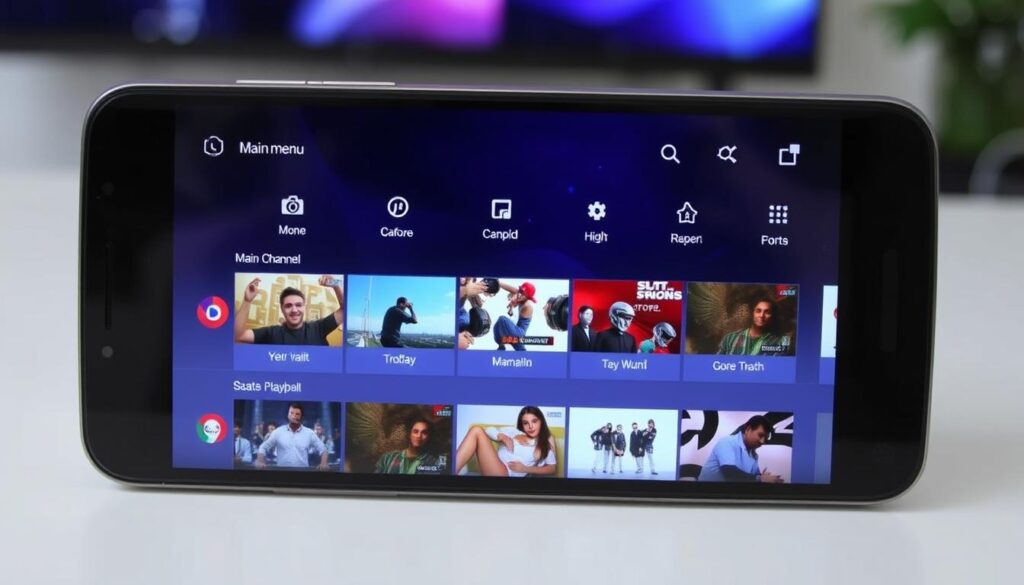 Generate an image of the SS IPTV app interface on an Android device