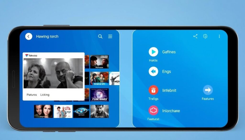 Generate an image of the Televizo IPTV Player interface on an Android device.