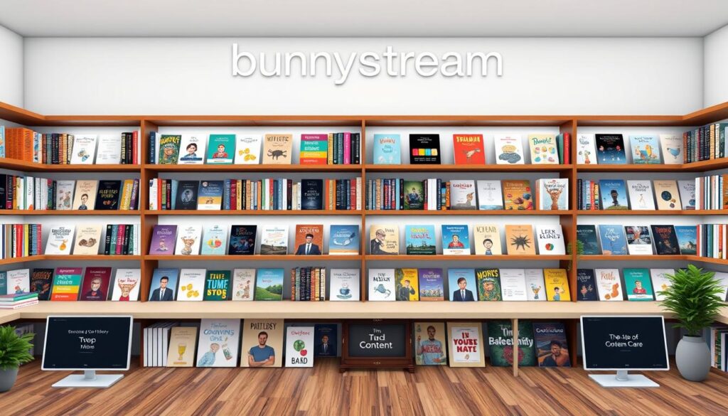 Generate an image representing Bunnystream's vast content library.
