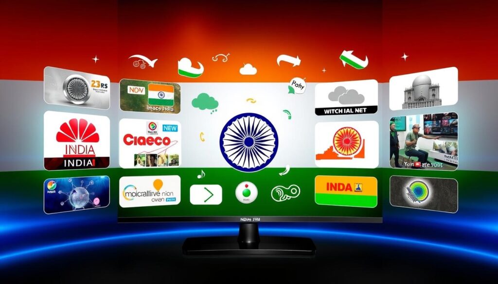 Generate an image representing IPTV Indian channels