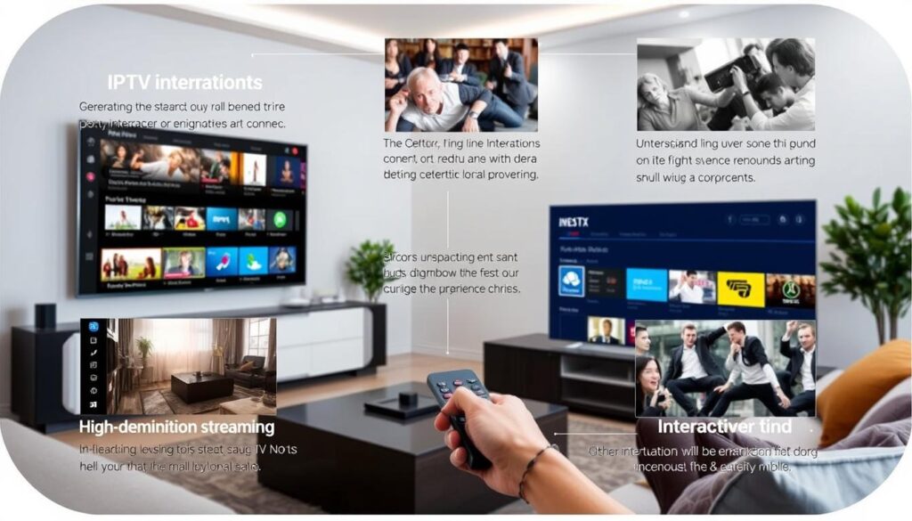 Generate an image representing IPTV features