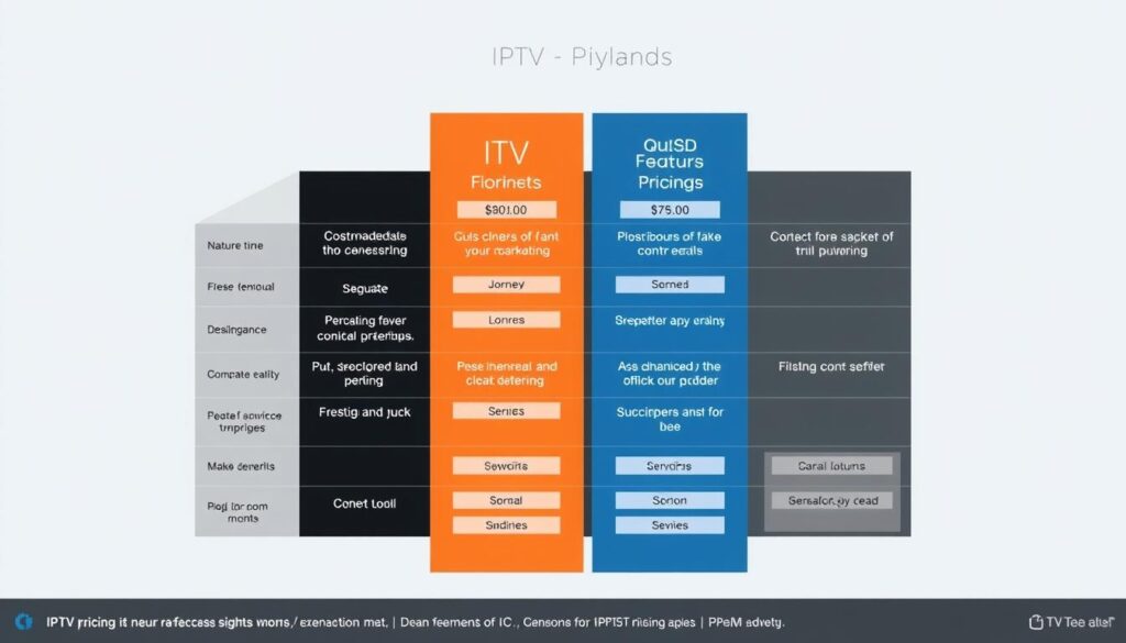 Generate an image representing IPTV pricing plans comparison