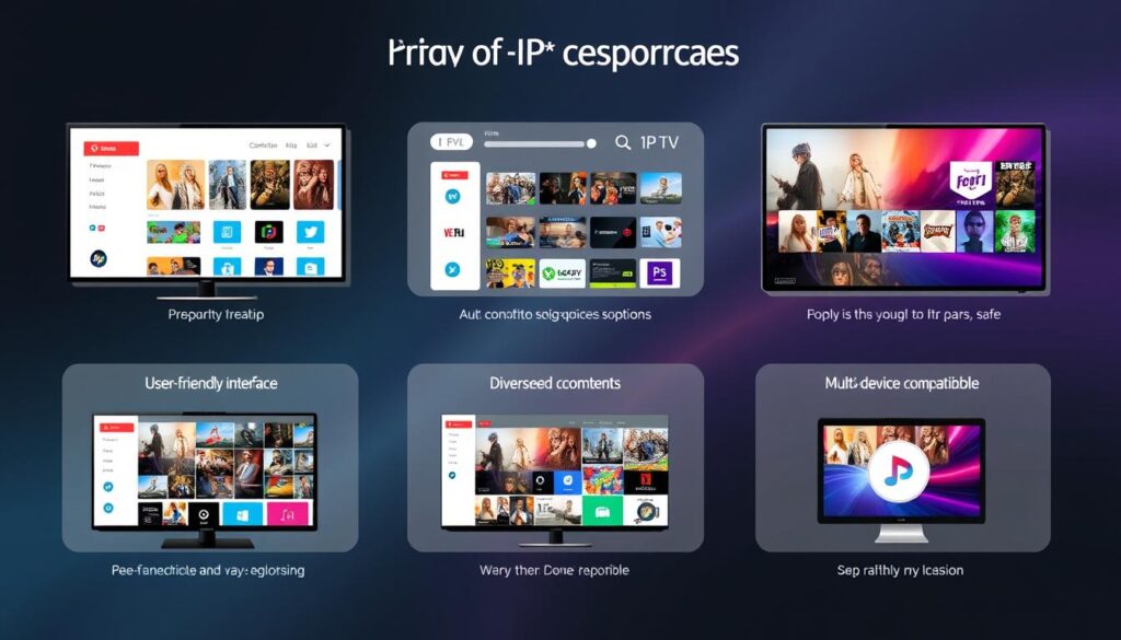 Generate an image representing IPTV service features