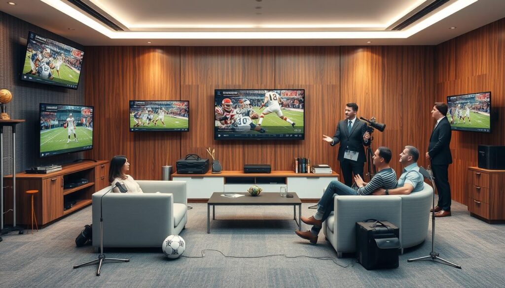 Generate an image representing affordable IPTV services for sports. Generate an image representing affordable IPTV services for sports.