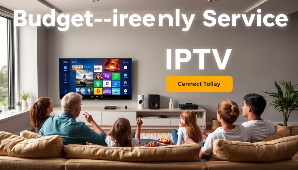 Generate an image representing budget-friendly IPTV service