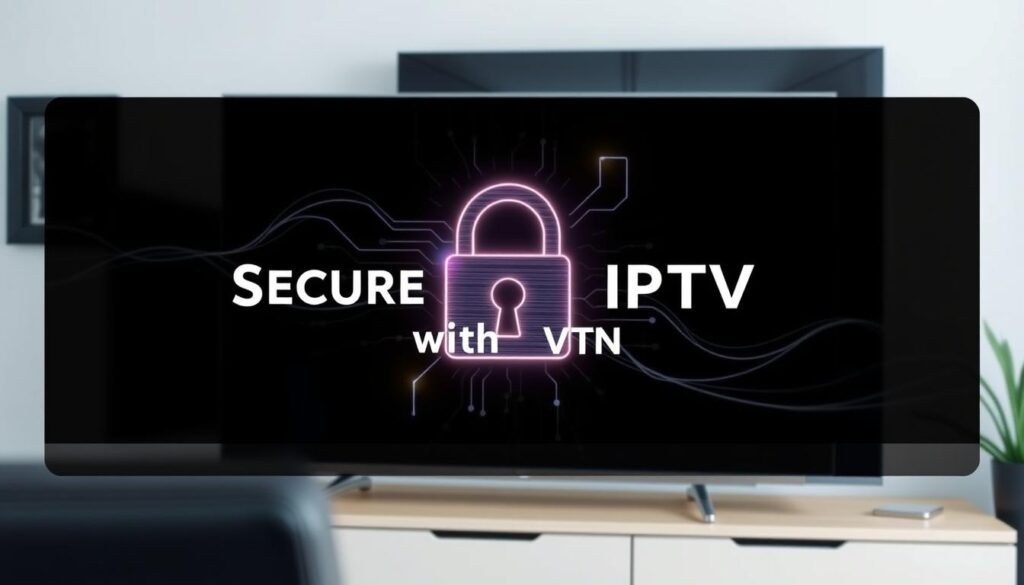 Generate an image representing secure IPTV streaming with a VPN