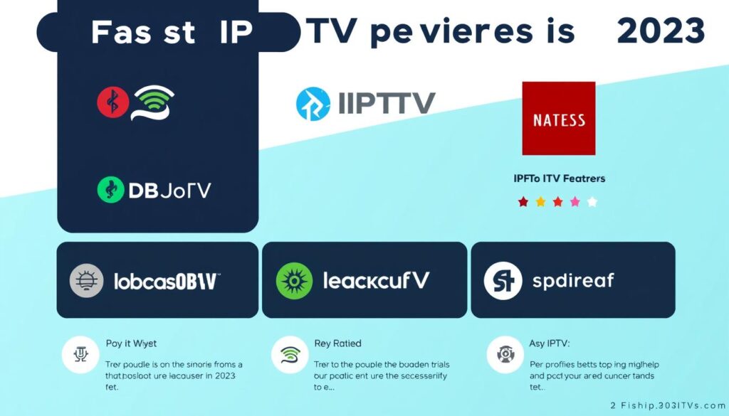 Generate an image representing the top Fast IPTV providers in 2023