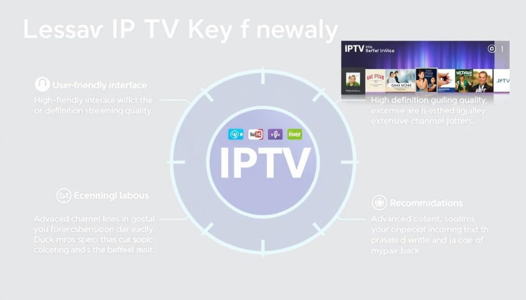 Generate an image representing top IPTV service features
