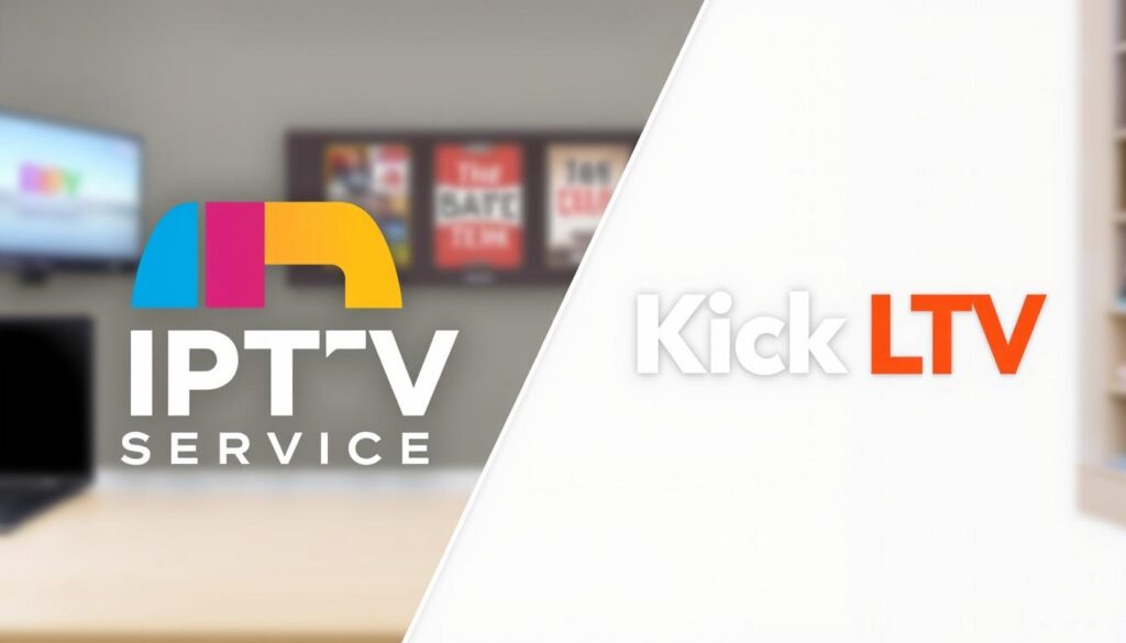 Image of IPTV Service and Kick LTV logos side by side Image of IPTV Service and Kick LTV logos side by side