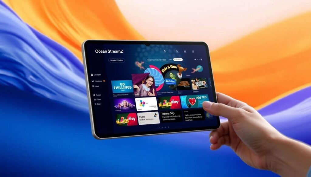 Image of Ocean Streamz interface on a device