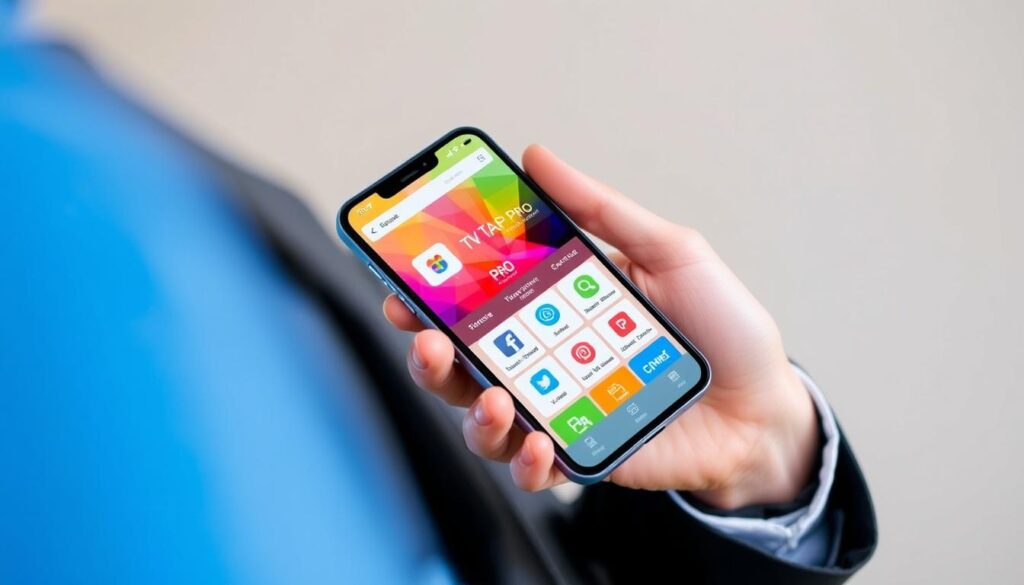 Image of TV Tap Pro app on a mobile device