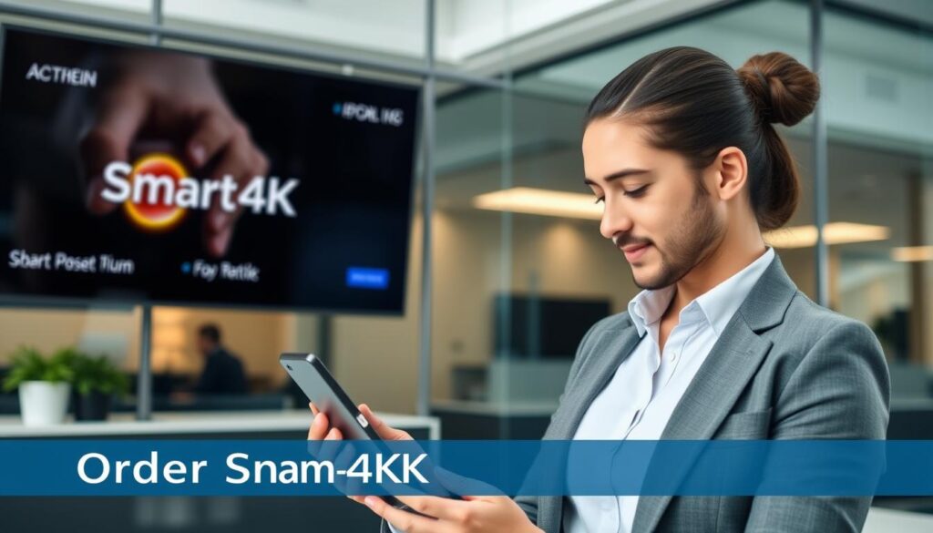 Image of a person ordering Smart4K IPTV on a device