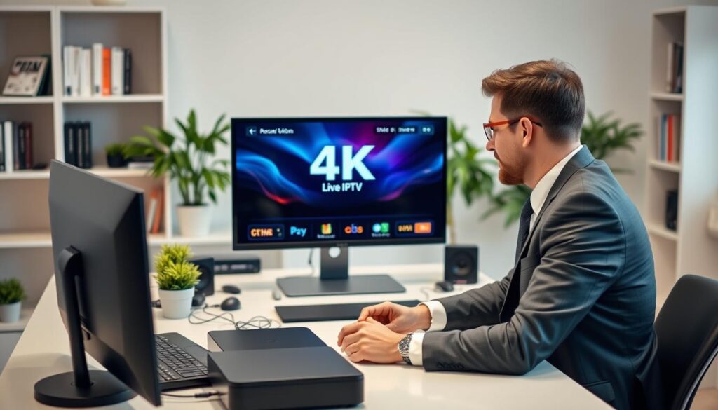 Image of a person setting up 4klive IPTV on their device