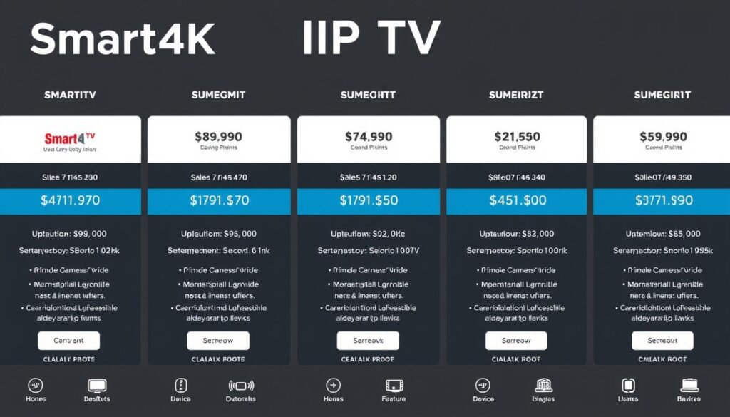 Image of various Smart4K IPTV subscription plans