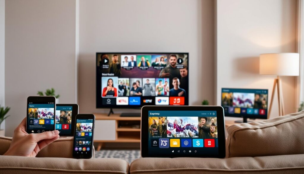 Image of various budget-friendly IPTV services on different devices Image of various budget-friendly IPTV services on different devices