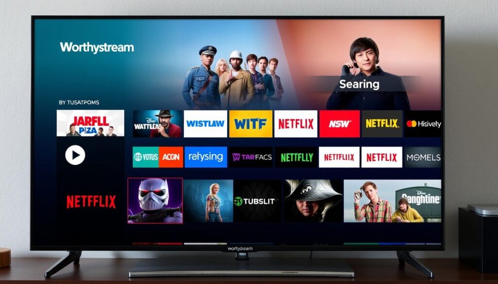 Image showing Worthystream's channel diversity on a smart TV